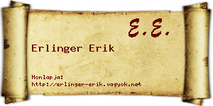 Erlinger Erik névjegykártya