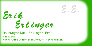 erik erlinger business card